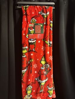 NWT Dr. Seuss The Grinch Holiday Christmas Presents Throw Blanket 50"x70"