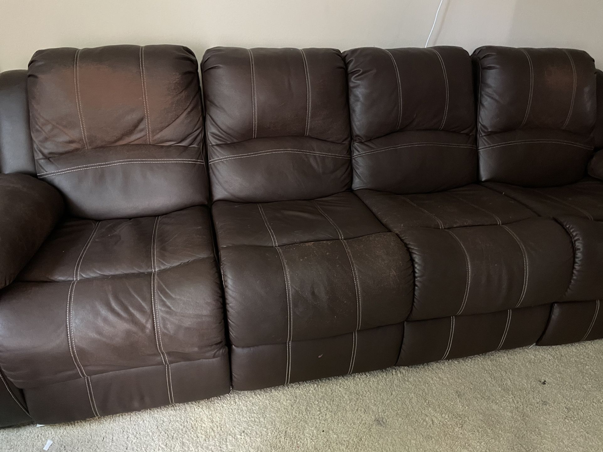 4 Seat Recliner Sofa With console
