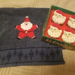 Santa Claus Finger Towel And New Box Napkin Rings