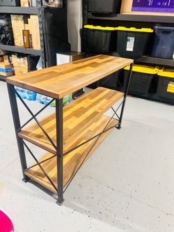 Industrial Wood and Metal 3-Tier Shelf