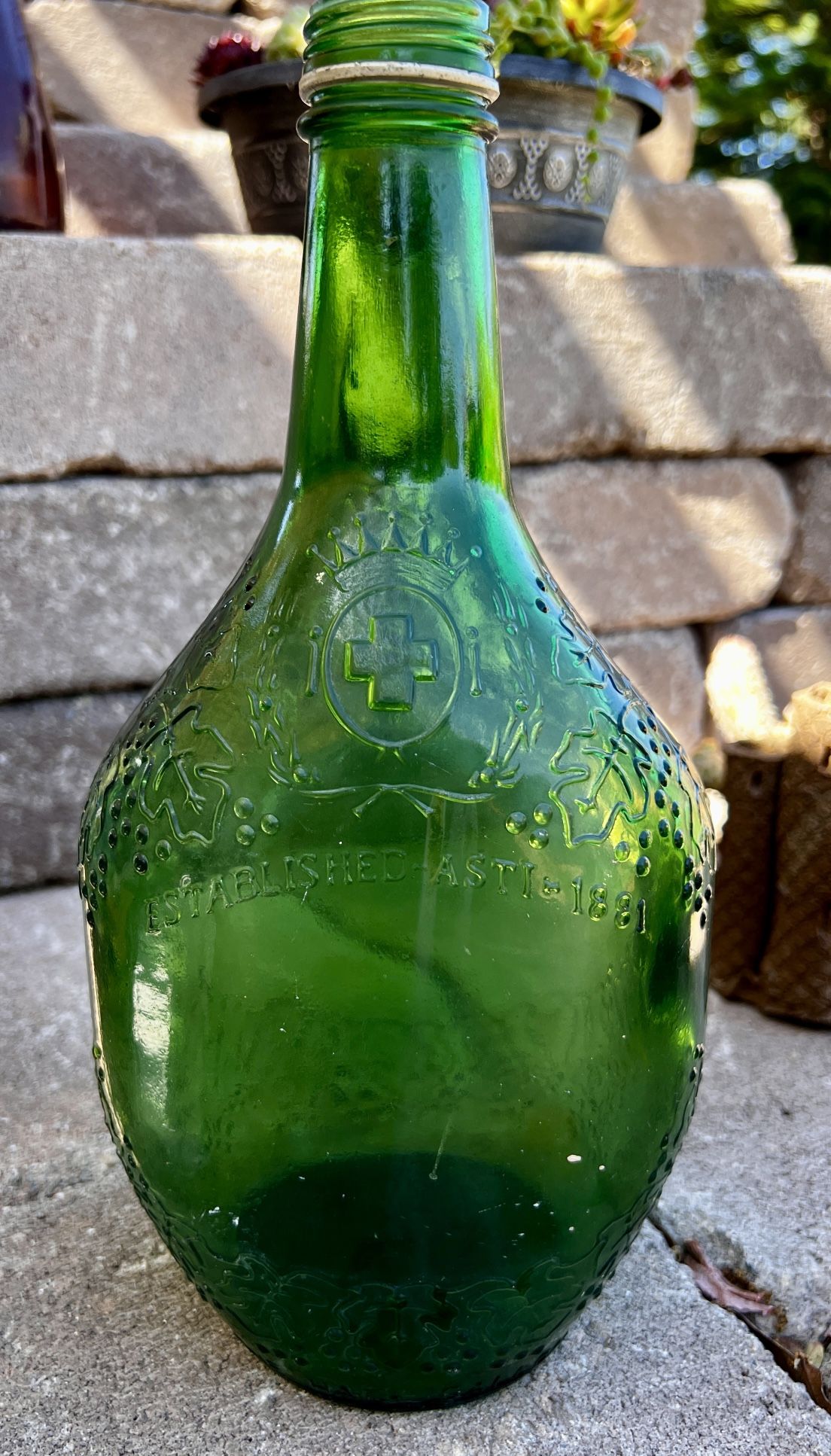 Vintage Green Glass Bottle Collection