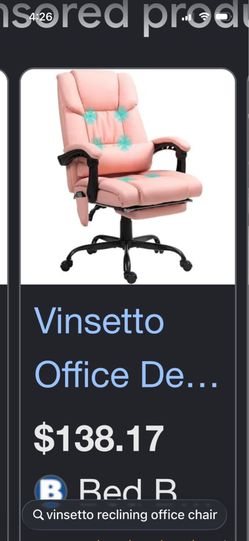 Vinsetto Heated Office Chair - Vibrating Computer Desk Task Chair with Footrest trade or $