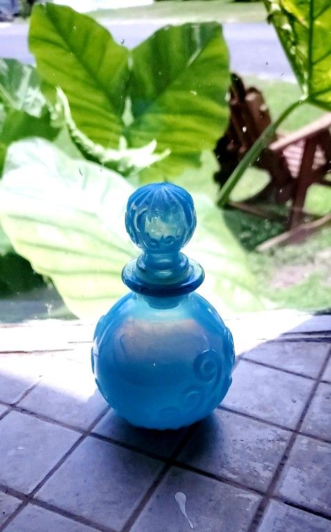 Vintage Avon Bottle- Opaline- Milk Glass Blue Glass