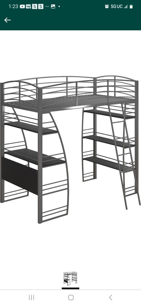 Loft Bunk Bed With Built In Desk And Bookcase