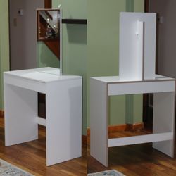 White Vanity Table With Mirror 