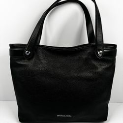 Michael Kors Black Hyland Soft Leather Crossbody Convertible Large Tote Bag