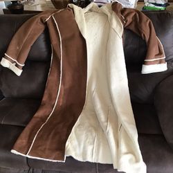 Suede Wrap Long Coat