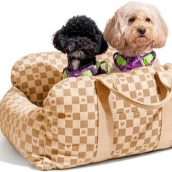 NEW 2 Seats Dog Car Seat, Dog Car Carrier, Detachable Washable Dog Booster
