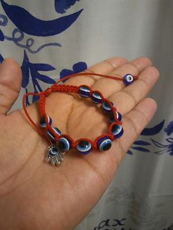 Evil Eye 10 Beads Plus Hamsa Hand 