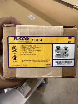 (50pk) Ilsco SGB-4 Lay-in Ground Lug Dual Conductor Range 4-14