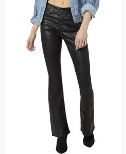 Adriano Goldschmied AG Women's Quinne Crop Jeans Leatherette Super Black Sz 27
