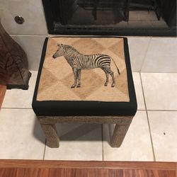 In Great Condition Stool Brown And Cream With Zebra