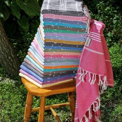 "Luxurious Turkish Cotton Beach Towel - Perfect for Summer Fun!" 2 Counts 