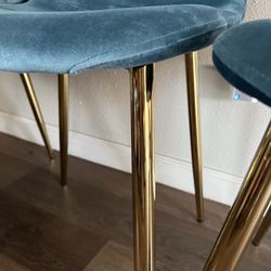 Blue Gold Velvet Dining Chairs