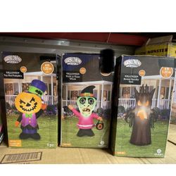 4ft Halloween Inflatable Witch Pumpkin Spooky Tree Pick 1 Party Yard Decor Props