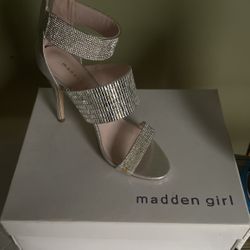 Disco Silver Madden Girl Heels