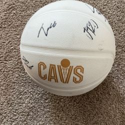 White Signed Cavs Basketball