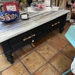 Navy And White Coffee Table 