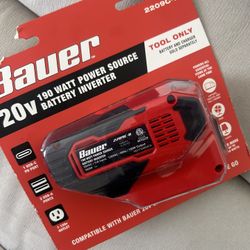 BAUER 20v 190 Watt Power Source Battery Inverter