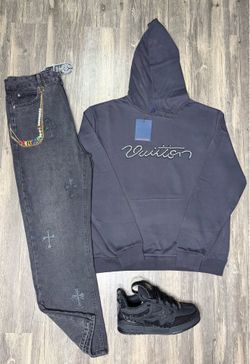 Louis Vuitton Hoodie And Chrome Heart Jeans  New With Box And Dust Cover