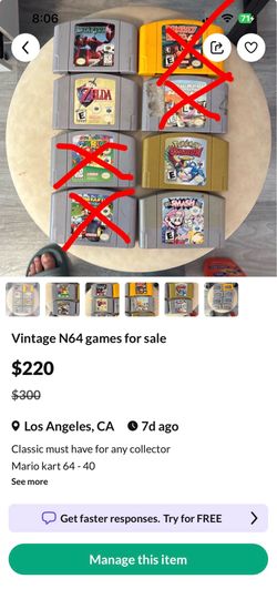 Vintage N64 games for sale