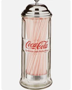 1990's coca cola diner style table top glass straw dispenser and musical polar bear singing drinking mug located in palm springs ca