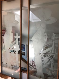 Etched Glass Cowgirl