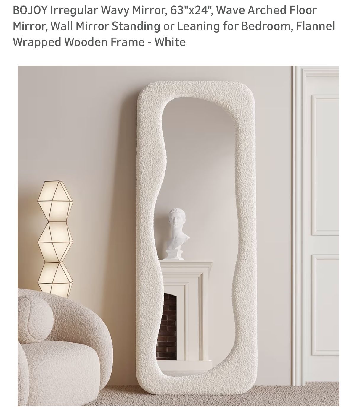 Boucle Fabric Full Length Mirror 