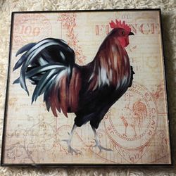 Metal Beautiful Vintage Rooster Picture