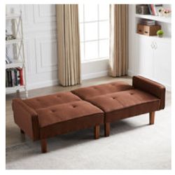 74.8" Square Arm Convertible Sofa