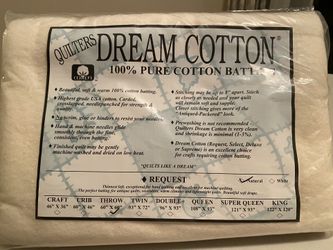 Quilters Dream Batting 100% Cotton Throw Size