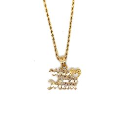 14K Gold We Love You Mom Necklace
