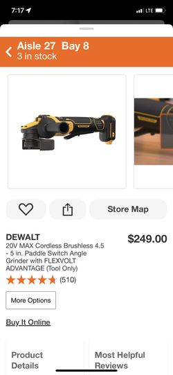 Dewalt 20v Flexvolt 4-1/2 5Angle Grinder 