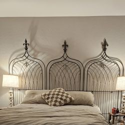 Artist Handmade Wrought Iron Fleur-di-lis Wall Panels.