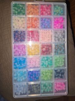 Assorted Colorful Craft Beads Organizer