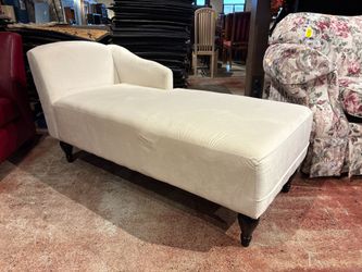 Modern White Velvet Chaise Lounge