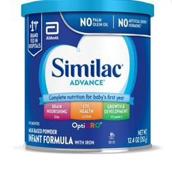 Similac Advance Powder Baby Formula with Iron, Has DHA & Lutein, 12.4 oz, Blue Can