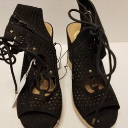 NEW Black Wedge Shoes  Size 6