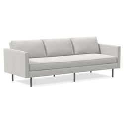 High End West Elm Axel Sierra Leather Sofa (89”) SNOW White- No Longer SOLD- Real Natural Leather