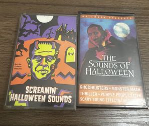 Vintage Halloween Audio Cassette Tapes Lot of 2 - Hallmark sounds & Screamin'