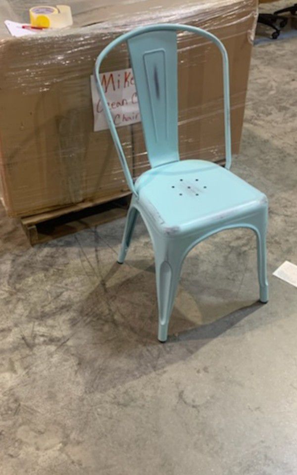 Brand New Stools Chair Distress Looking Aqua
