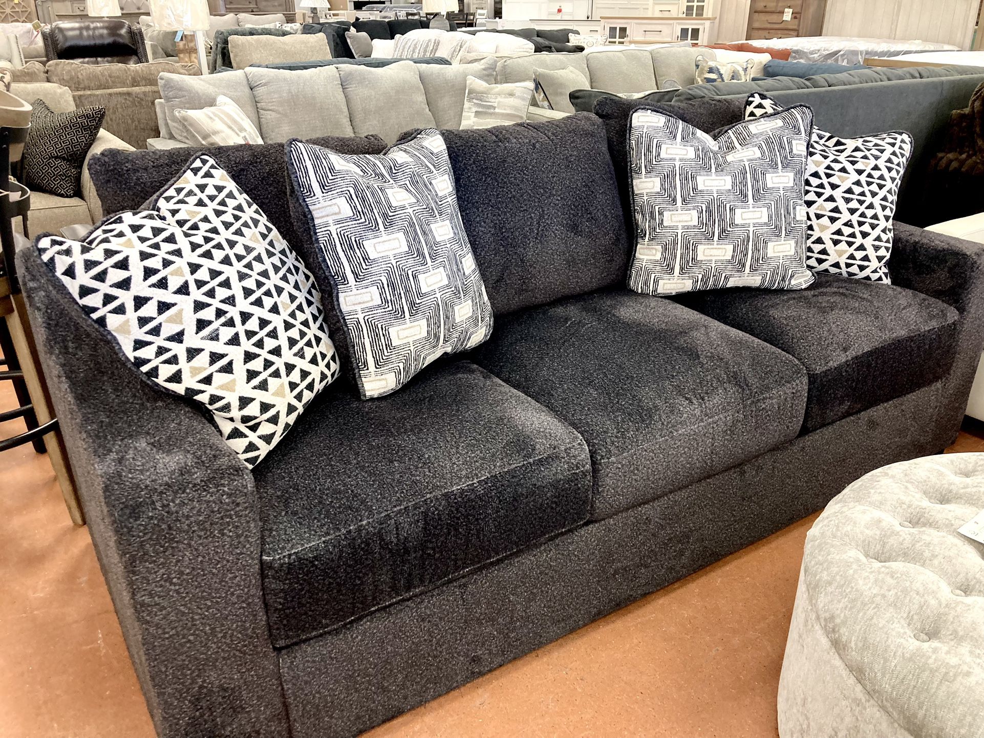 New 93” Black Sofa — CLEARANCE