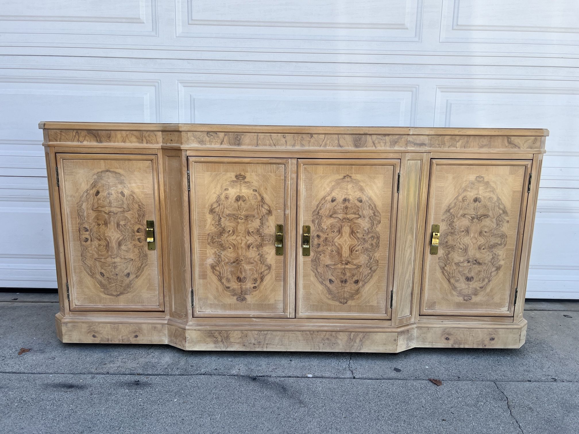 Vintage Burl Wood Credenza- Elegant Design