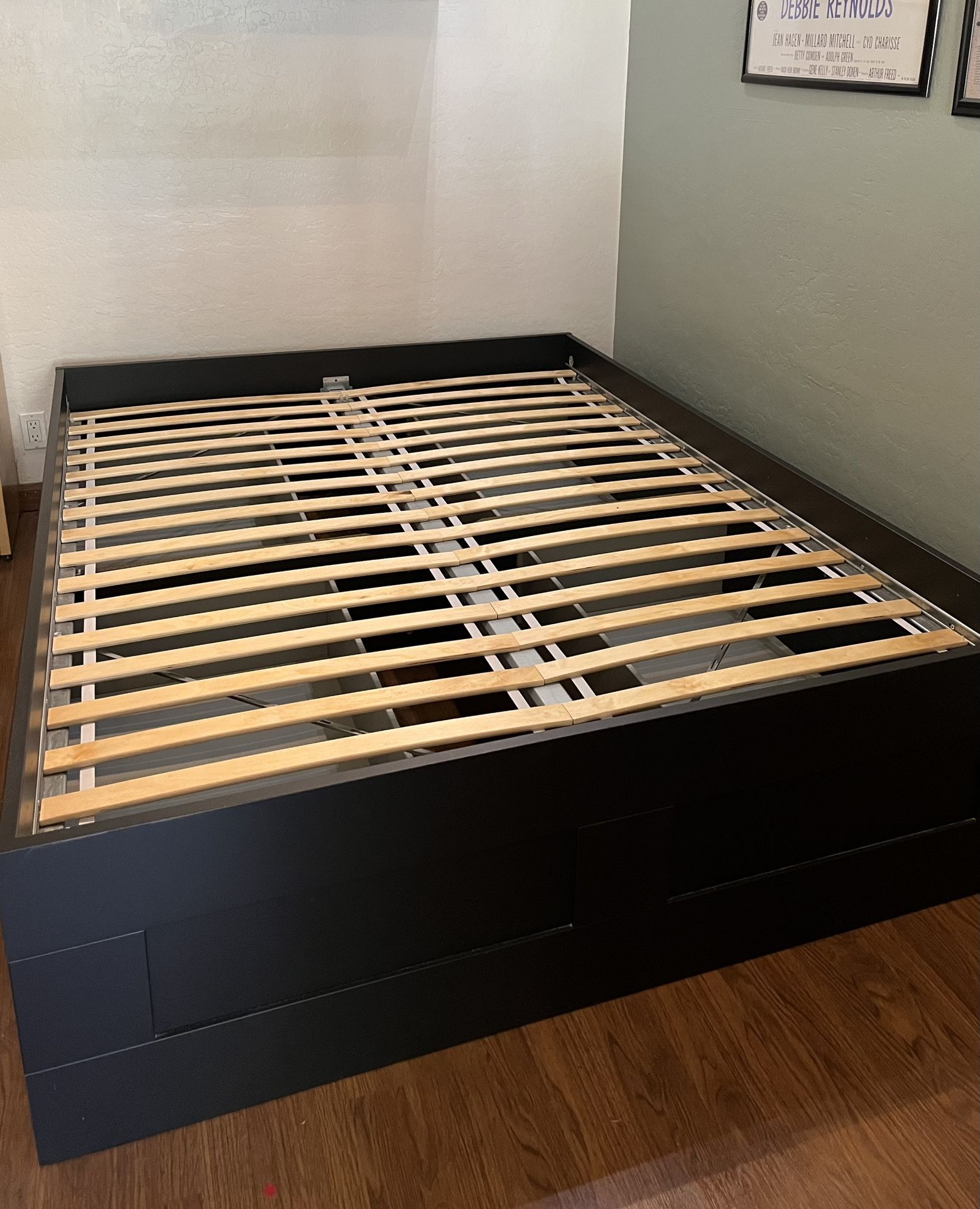 IKEA Brimnes Queen Bed with 4 Storage Drawers