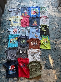 Kids Graphic Tees – 22‑Pack Bundle – Mixed Sizes (2T–XS) + 4 Tank Tops