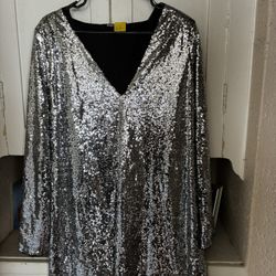 Silver Sequin Dress 