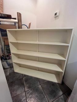 White 4-Shelf Wooden Bookcase
