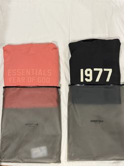 Essentials Fear Of God Hoodies, Coral And Black Iron 1977
