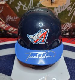 Angels Autographs Travis d'Arnaud  Mini Helmet