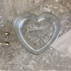 HEART SHAPE CLEAR GLASS  CANDY/TRINKET DISH